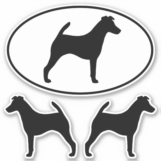 Smooth Fox Terrier Dog Silhouettes Vinyl Stickers (Front)