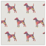 Smooth Fox Terrier Geo Dog Silhouette Multi Fabric