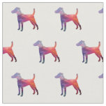 Smooth Fox Terrier Geo Dog Silhouette Purple Fabric