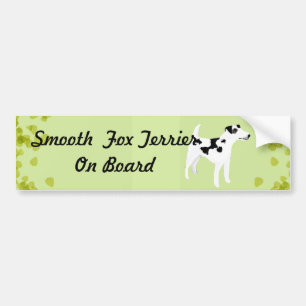 Smooth Fox Terrier ~ Green Leaves Design Bumper Sticker