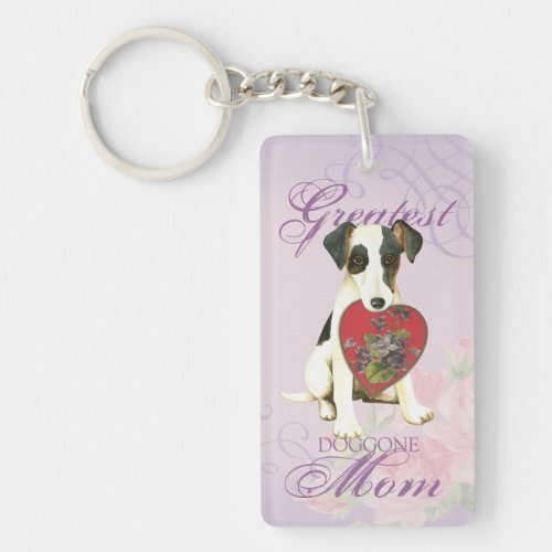 Smooth Fox Terrier Heart Mom Keychain