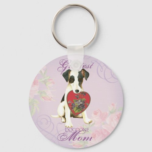 Smooth Fox Terrier Heart Mom Keychain