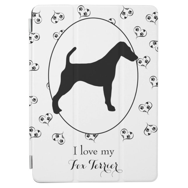 Smooth Fox Terrier Hearts and Paw Prints iPad Air Cover (Front)