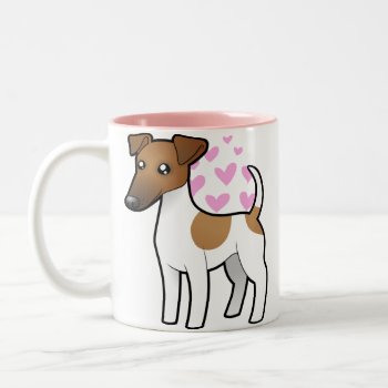 Smooth Fox Terrier Love Two-tone Coffee Mug by CartoonizeMyPet at Zazzle