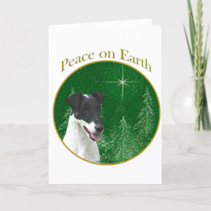 Smooth Fox Terrier Peace Holiday Card