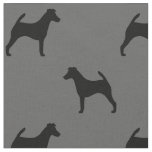 Smooth Fox Terrier Silhouettes Black and Grey Fabric