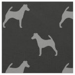 Smooth Fox Terrier Silhouettes Grey and Black Fabric