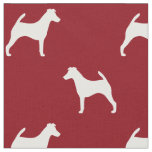 Smooth Fox Terrier Silhouettes Red and White Fabric