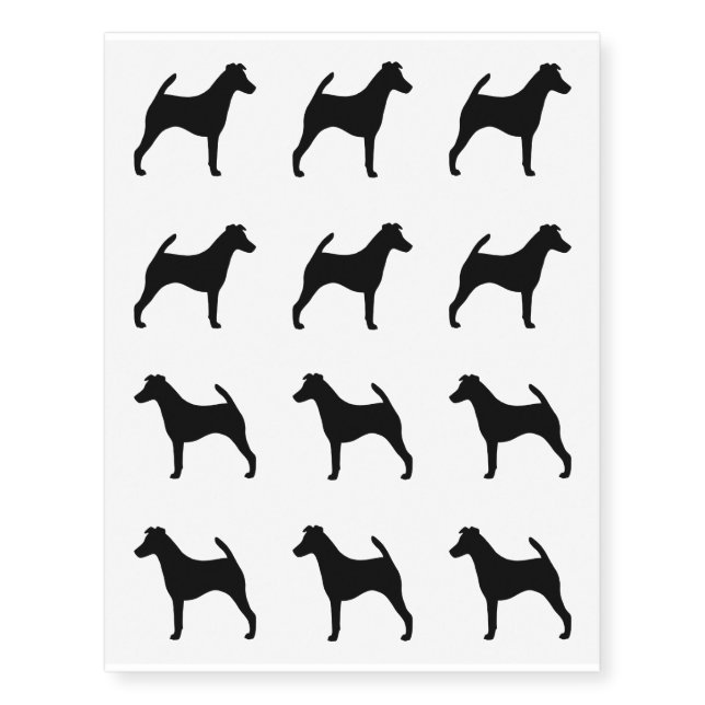 Smooth Fox Terrier Silhouettes Temporary Tattoos (Front)