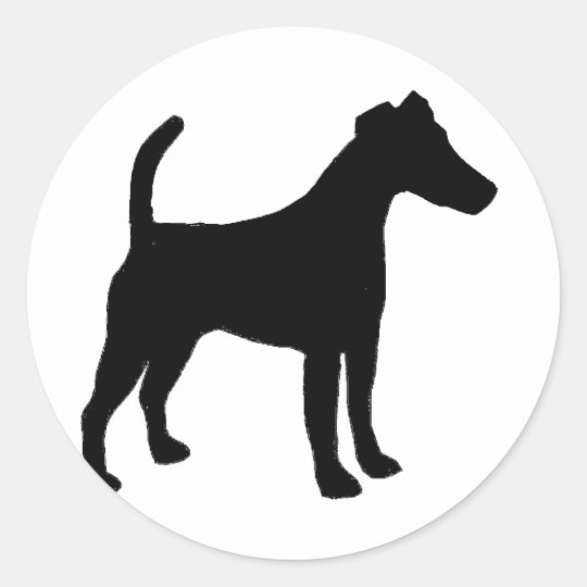 Smooth Fox Terrier silo black.png Classic Round Sticker