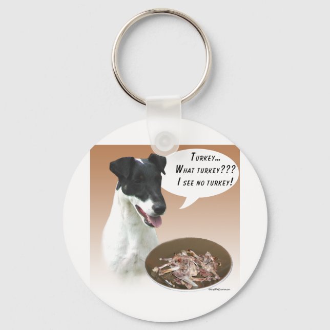 Smooth Fox Terrier Turkey Keychain (Front)