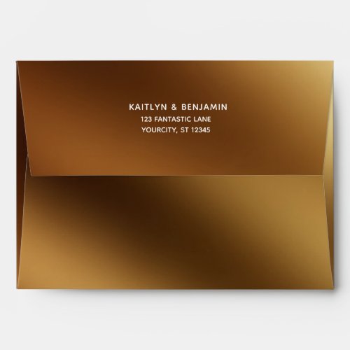 Smooth Gold Outside Plain Inside Return Address Envelope