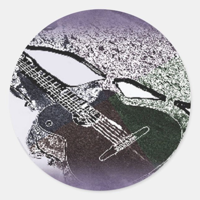 Smooth Jazz Guitar Classic Round Sticker (Front)