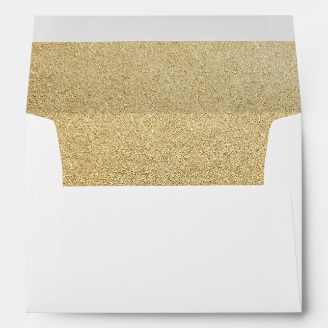 Smooth Matte Golden Foil Return Address Envelope (Back (Bottom))