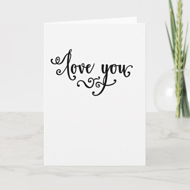 Smooth Minimalist Love You Card (Front)