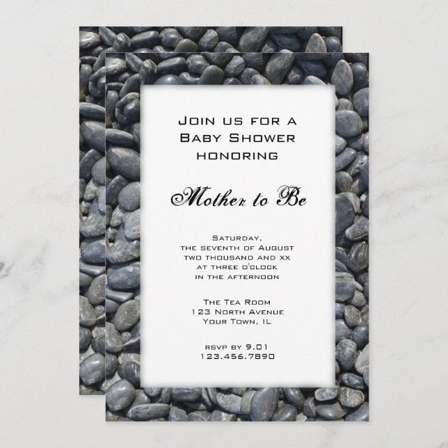 Smooth Pebbles Baby Shower Invitation (Front/Back)