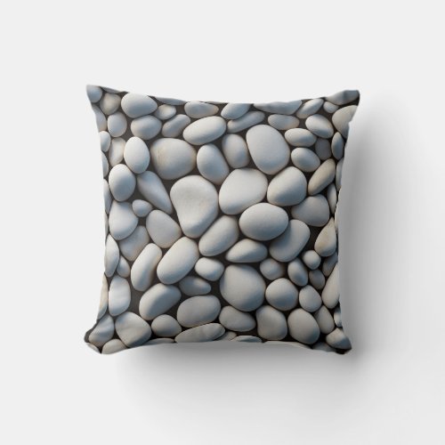 Smooth Pebbles Beach Rocks Throw Pillow
