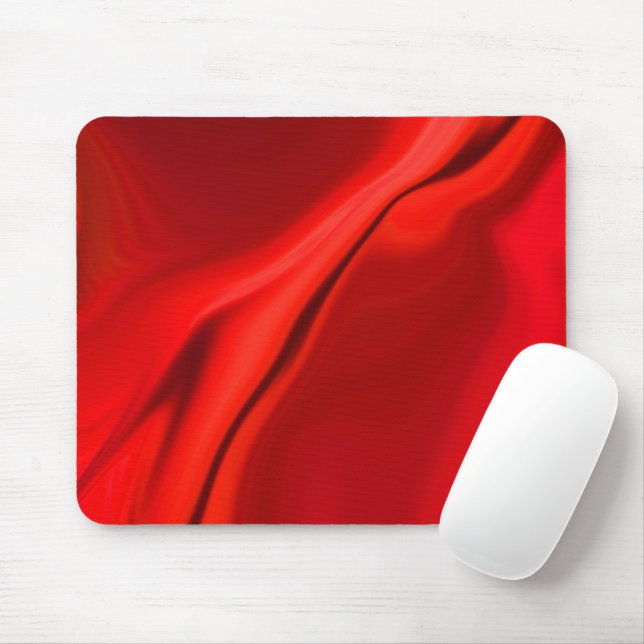 Smooth Red Design Mouse Pad (With Mouse)
