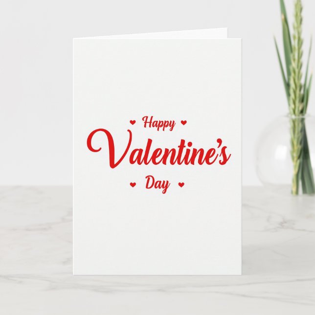 Smooth Red Hearts Valentines Day Card (Front)