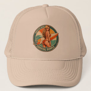 Smooth Ride Coastal Supply Surf Pin-up Graphic Trucker Hat