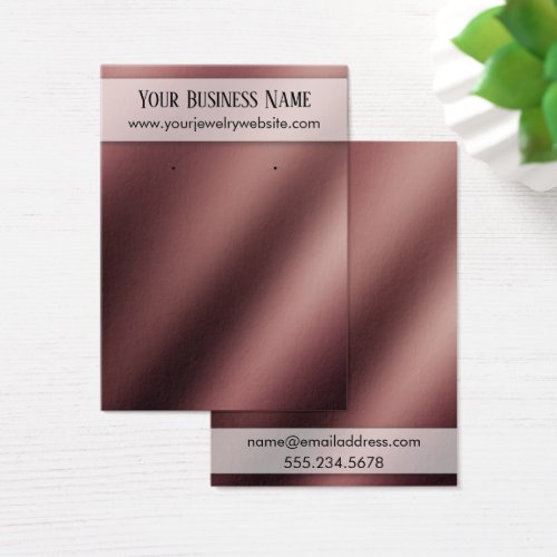 Smooth Rose Gold Ombre Earring Holder Display Card