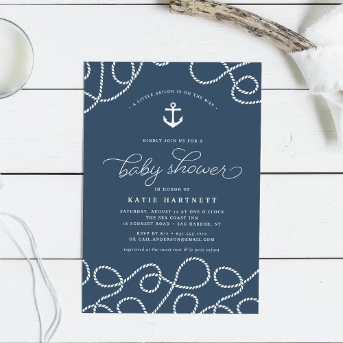 Smooth Sailing  Baby Shower Invitation