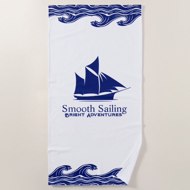 Smooth Sailing Beach Towel (Front)