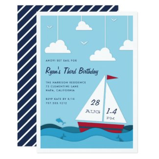 Smooth Sailing | Kids Birthday Party Invitation