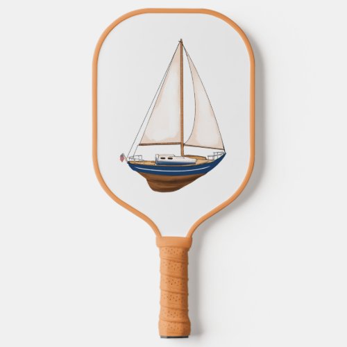 Smooth Sailing Nautical Coastal Preppy Pickleball Paddle