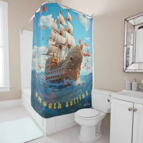 smooth sailing Shower Curtain