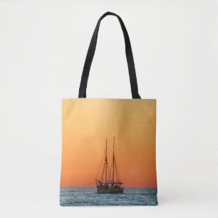 Smooth Sailing Sunset Boat Ride Tote Bag