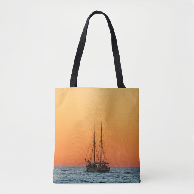Smooth Sailing Sunset Boat Ride Tote Bag (Front)