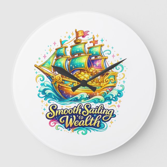 Smooth Sailing Wealth Wall Clock (Front)