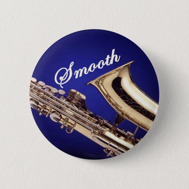 Smooth Saxophone Pinback Button (Front)