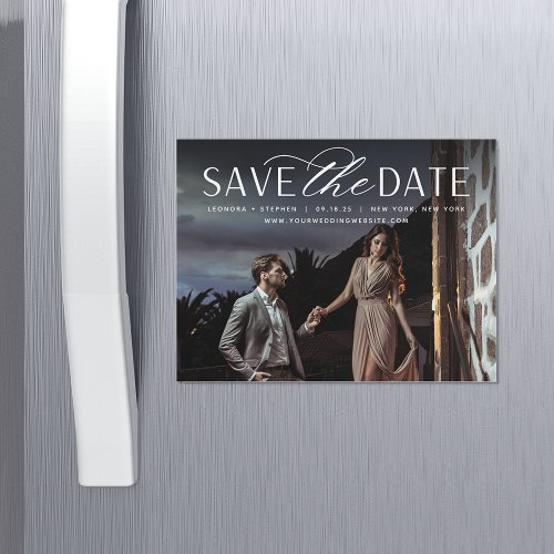 Smooth Script  Horizontal Photo Save the Date