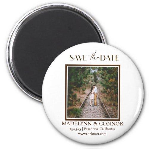 Smooth Script Photo Save the Date Magnet