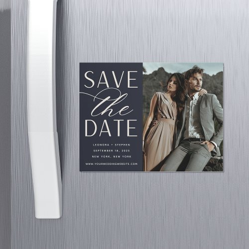 Smooth Script  Photo Save the Date Magnet