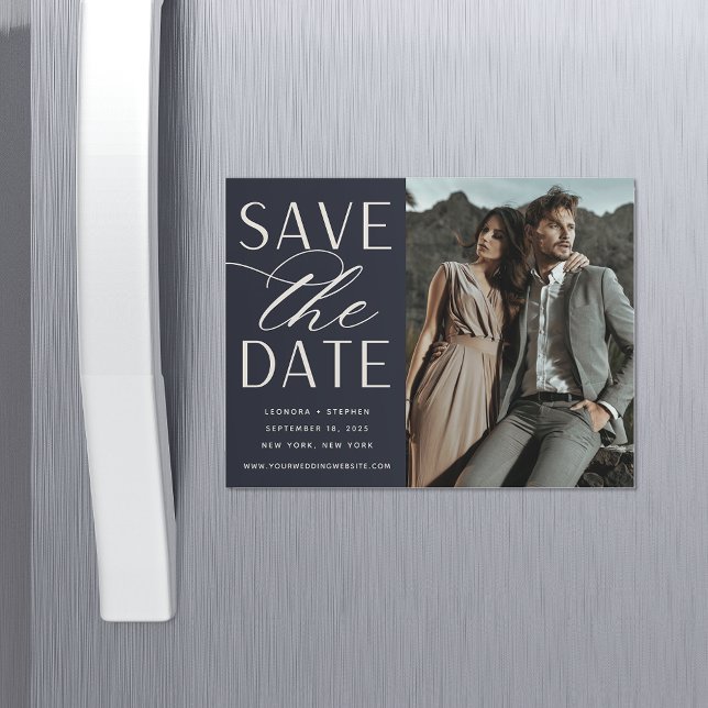 Smooth Script | Photo Save the Date Magnet (Creator Uploaded)