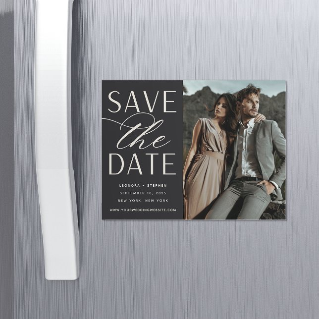 Smooth Script | Photo Save the Date Magnet (Creator Uploaded)