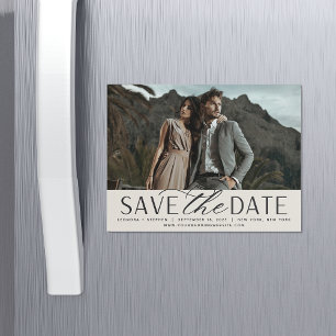 Smooth Script Photo Save the Date Magnet