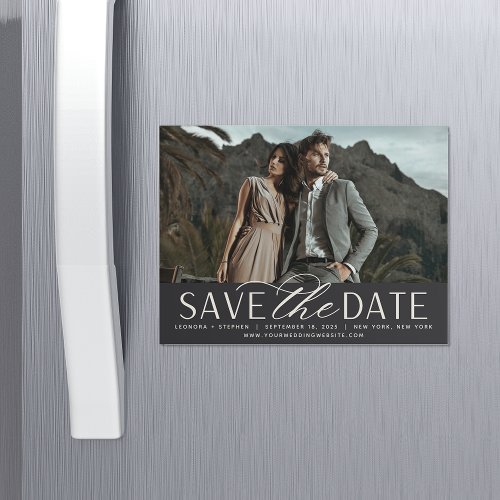 Smooth Script  Photo Save the Date Magnet