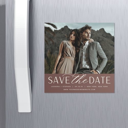 Smooth Script  Photo Save the Date Magnet