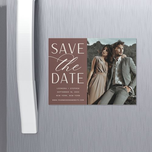 Smooth Script  Photo Save the Date Magnet