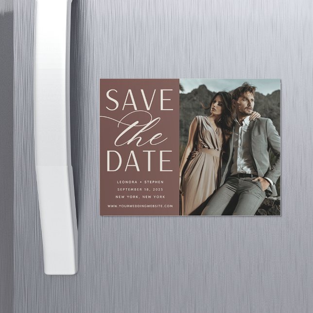 Smooth Script | Photo Save the Date Magnet (Creator Uploaded)