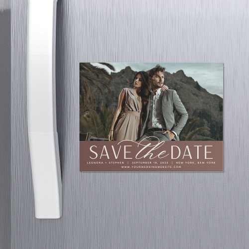 Smooth Script  Photo Save the Date Magnet