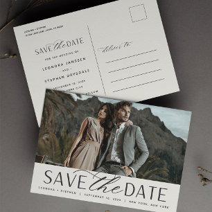 Smooth Script   Photo Wedding Save the Date Announcement Postcard