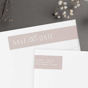 Smooth Script   Save the Date Return Address Wrap Around Label