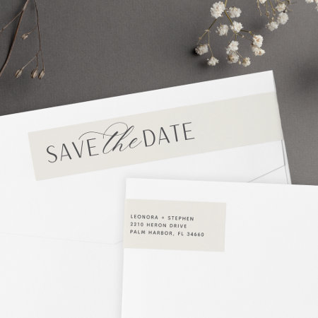 Smooth Script | Save The Date Wrap Around Label