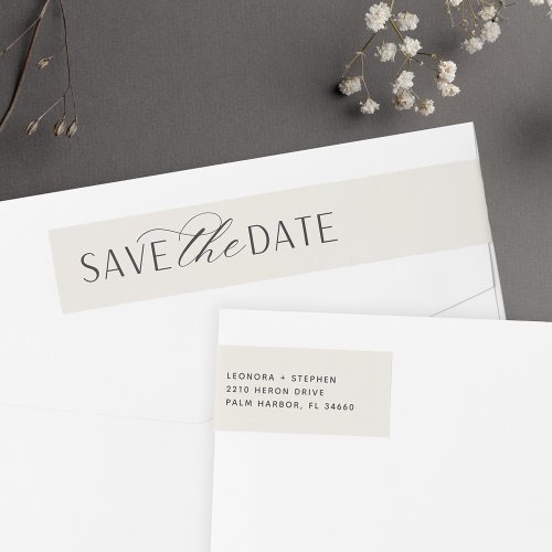 Smooth Script  Save the Date Wrap Around Label