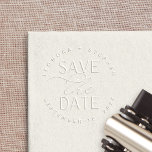 Smooth Script Wedding Save the Date Embosser<br><div class="desc">Finish your save the date mailings with this elegant embosser,  featuring your names and wedding date curved around the words "save the date" in chic block and script typography. Designed to coordinate with our Smooth Script save the date collection.</div>